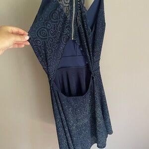 Windsor Navy Glitter Mini Dress